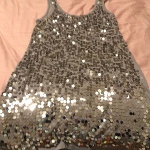 Gray bling sequin summer shirt